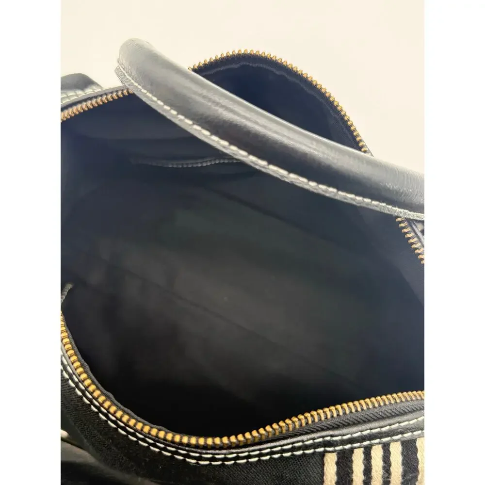 Burberry London Blue Label Black Canvas Leather Mini Boston Duffle Handbag⁠